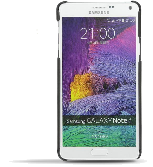 Coque cuir Samsung SM-N910 Galaxy Note 4 - Coque arrièreNoir