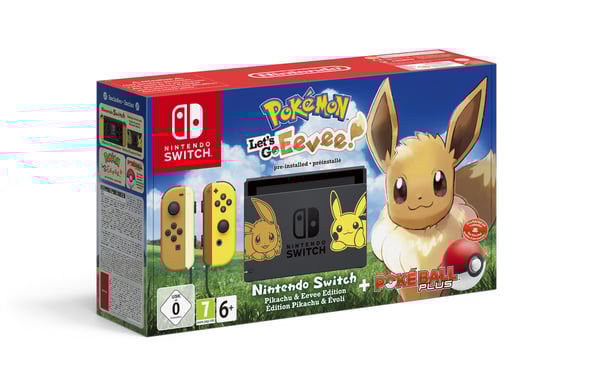 Switch & Pokémon: Let's Go, Evoli! - Console de jeux portables 15,8 cm (6.2'') 32 Go Wifi Noir, Jaune