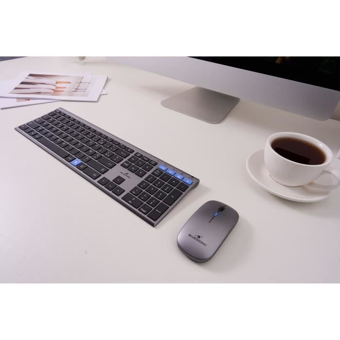 Clavier sans fil Touches ciseaux BLUESTORK AZERTY Métal Silencieux - vue 3