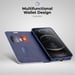 Moozy Étui Portefeuille pour iPhone 12 Pro Max, Bleu Foncé Carbone - Protection des Bords Métalliques Fermeture Magnétique Flip Cover avec Porte-Carte
