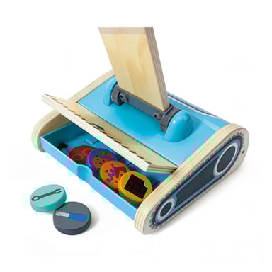 Aspiradora vintage de madera con accesorios incluidos