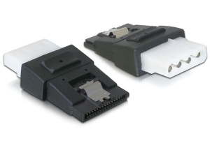 DeLOCK 65046 cambiador de género para cable 4pin Molex 15pin SATA Negro