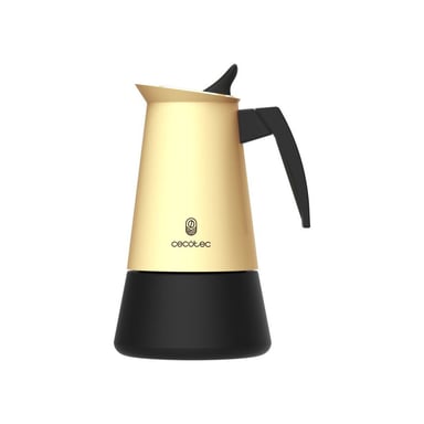 Cecotec Piccolina 600 Machine à café moka 6 tasses 300 ml Inox compatible induction Beige base noire