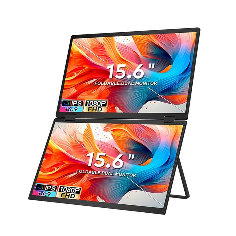 Écran PC FOPO T01 15 6 Full HD 60Hz IPS Double USB C Mini HDMI Portable Pliable - vue 1