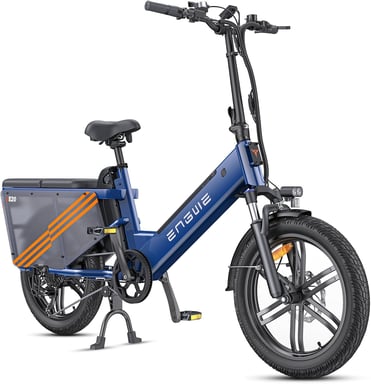 Bicicleta eléctrica de carga ENGWE LE20 de 250 W con sensor de par y transmisión central, 20'', con batería de 48 V y 19,2 Ah-Azul