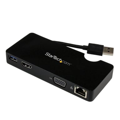 StarTech.com Mini docking station universale USB 3.0 per notebook con HDMI o VGA, Gigabit Ethernet, USB 3.0