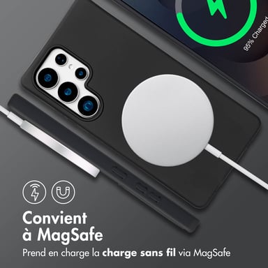 imoshion Coque arrière Color avec cordon amovible et MagSafe pour Samsung Galaxy S25 Ultra - Noir