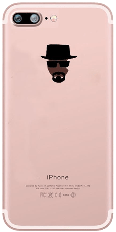 Coque Silicone IPHONE 7 PLUS (+) Heisenberg Transparente Fun APPLE Tête Breaking Bad Walter White Po