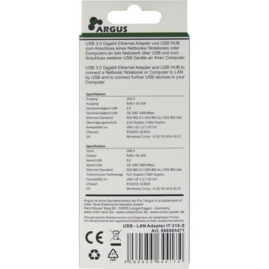 Inter-Tech Argus IT-310-S USB 3.2 Gen 1 (3.1 Gen 1) Type-A Gris
