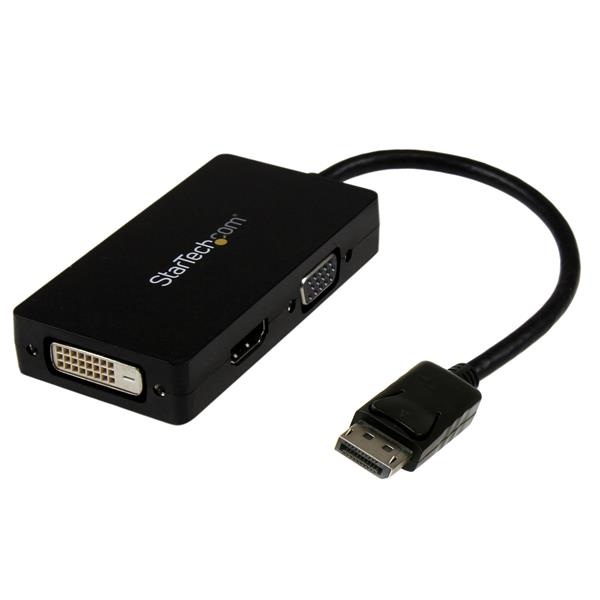 StarTech.com Adaptateur de voyage DisplayPort vers VGA / DVI / HDMI Covertisseur vidéo 3 en 1 Neuf