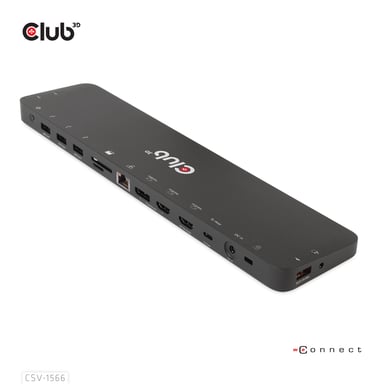 CLUB3D CSV-1566 base para portátil y replicador de puertos Acoplamiento USB 3.2 Gen 1 (3.1 Gen 1) Type-C Negro