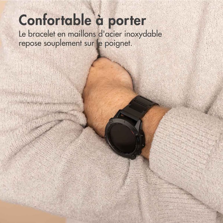 Bracelet Accezz pour Garmin 22mm Titane mat - vue 5