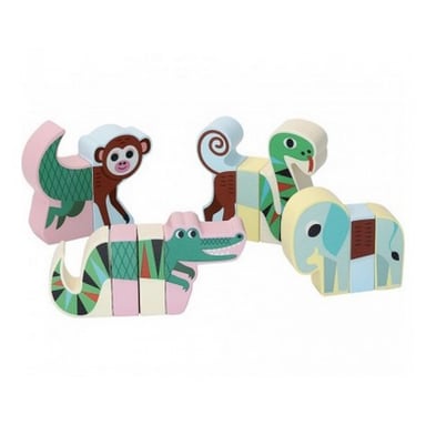 Set di costruzioni in legno con animali della giungla di Ingela P. Arrhénius