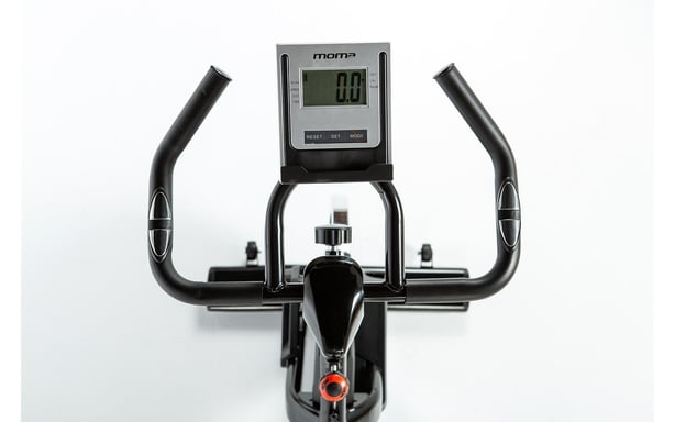 Bicicleta INDOOR con Volante de Inercia de 24kg, Pantalla LCD, pulsómetro de cuádruple sensor integrado en manillar , Sillin ergonomico.