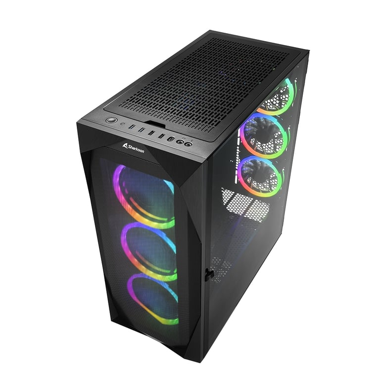 Boitier PC Moyen Tour ATX Sharkoon Rev300 RGB avec panneaux vitrés - vue 5