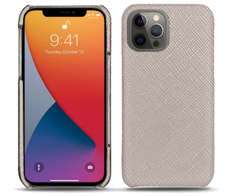 Coque cuir Apple iPhone 13 Pro Max - Coque arrièreGris