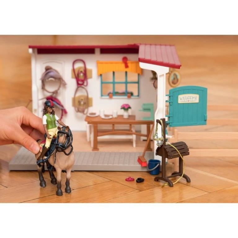 Sellerie du centre équestre coffret avec 85 éléments inclus dont 1 cheval et 1 personnage figurines pour enfants dès - vue 3