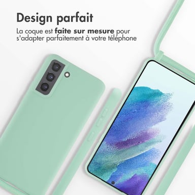 imoshion Coque en silicone avec cordon pour Samsung Galaxy S21 FE - Vert menthe