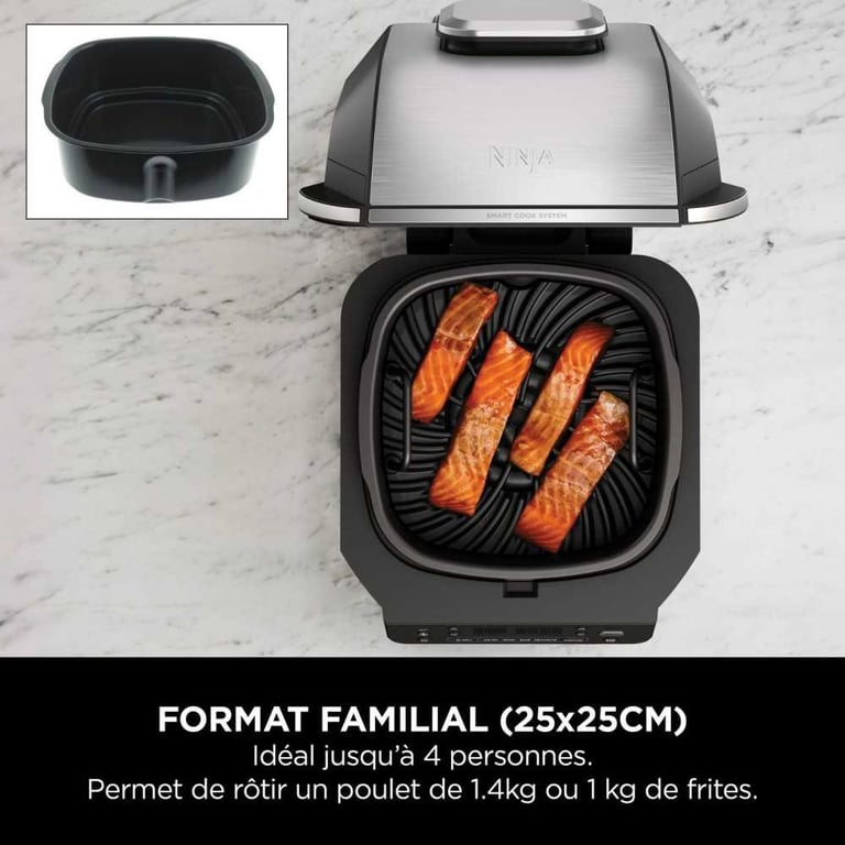 Ninja Unique 5,7 L Autonome 1760 W Friteuse d'air chaud Noir, Argent - Neuf