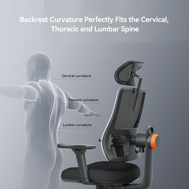 NEWTRAL MAGICH003 Chaise Ergonomique, Dossier Auto-Suivant, Soutien Lombaire Adaptatif, Appuie-Tête Réglable, Profondeur de Siège Ajustable, Accoudoir 3D, 3 Positions de Verrouillage