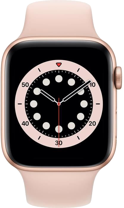 Watch Series 6 GPS + Cellular, APPLE 44mm Gold Stainless Steel Case avec Deep Navy bracelet connecté