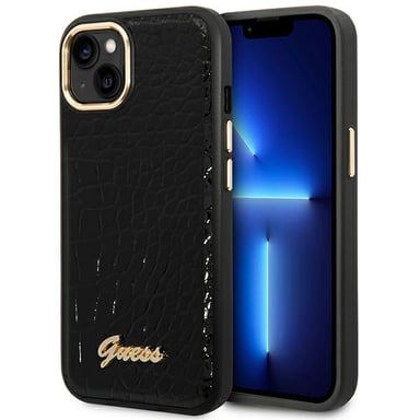 Custodia Guess per iPhone 14 Plus 6,7'' nero Croco Collection