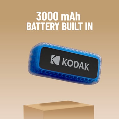 Altavoz Bluetooth Kodak - Resistente al agua IPX6, Potente sonido de 8W, Iluminación RGB, Batería de 5h de duración, Conexión Bluetooth V5.0 - Azul