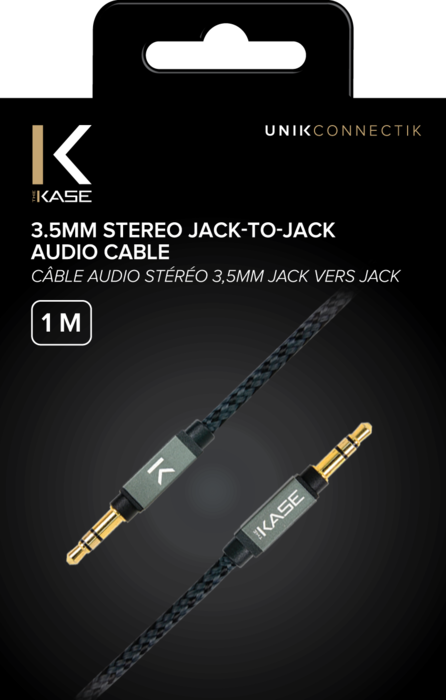 Câble Audio Stereo 3.5mm Jack vers Jack, Argent