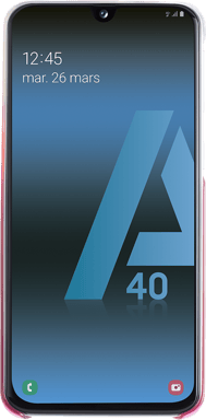 Coque rigide dégradée rose et transparente Evolution Samsung pour Galaxy A40
