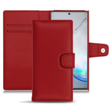 Housse cuir Samsung Galaxy Note10 - Rabat portefeuille - Rouge - Simili cuir