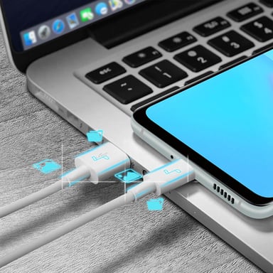 Cargador y cable de alimentación USB-C original de Vivo de 18W blanco