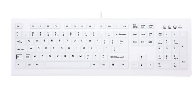 CHERRY AK-C8100F-UVS-W/BE teclado Médico USB AZERTY Belga Blanco