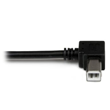 StarTech.com Cable Adaptador USB 3m para Impresora Acodado - 1x USB A Macho - 1x USB B Macho en Ángulo Izquierdo