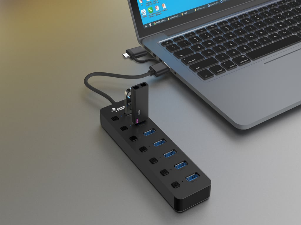 Equip 128965 hub & concentrateur USB 3.2 Gen 1 3.1 Gen 1 Type A 5000 Mbit/ Neuf - vue 2