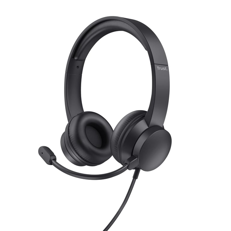 Casque Trust HS-201 – Bureau/Centre d'appels, USB Type-A, Microphone Réglable