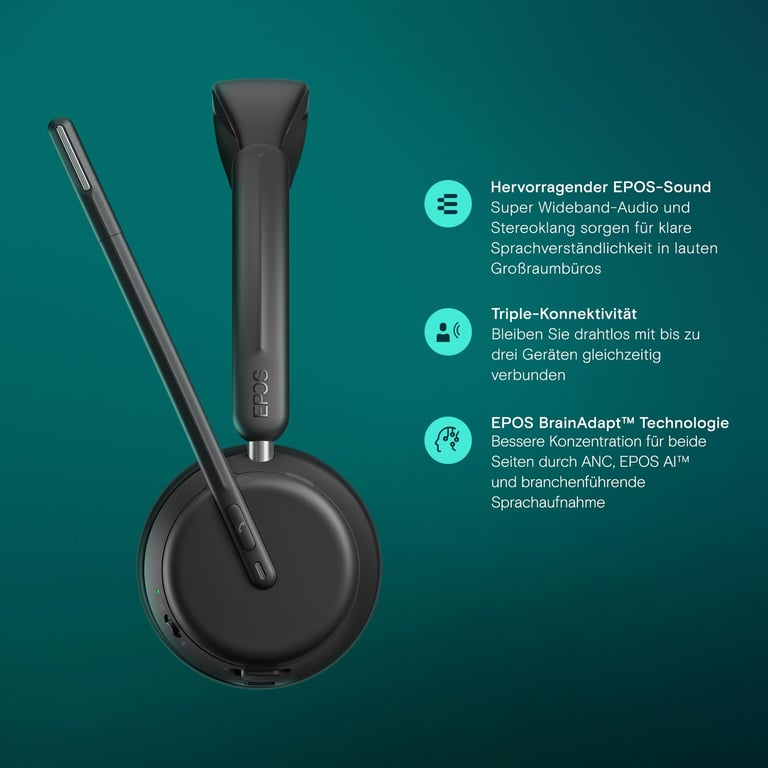 EPOS Impact 1030 Casque sans Fil Mono pour PC avec Micro Anti Bruit AI Voice Clarity Super Wideband Audio Confort Toute la Journée Conçu pour Les Espaces de Bureau Certifié Microsoft Teams - vue 10