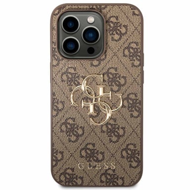 Guess 4G Logo Backcover in metallo per Apple iPhone 14 Pro - Marrone