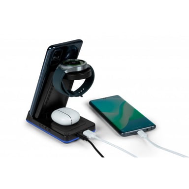 Station de Charge 4 en 1 et Réveil Personnalisable Android Noir