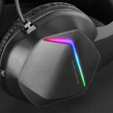 Mars Gaming MH122 écouteur/casque Avec fil Arceau Jouer USB Type-A Noir
