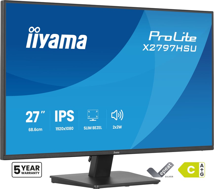 iiyama ProLite X2797HSU-B1 écran plat de PC 68,6 cm (27 ) 1920 x 1080 pixels Full HD LED Noir - Neuf
