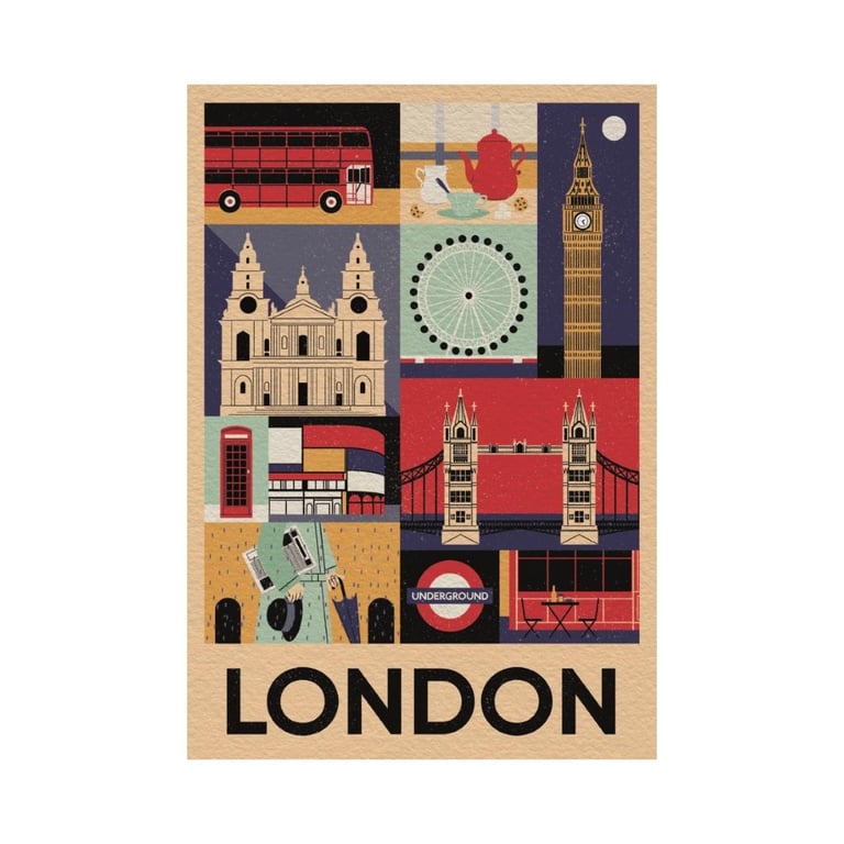 Puzzle Clementoni Compact Style in the City London 1000 pièces 70 x 50 cm avec poster Multicolore - Neuf