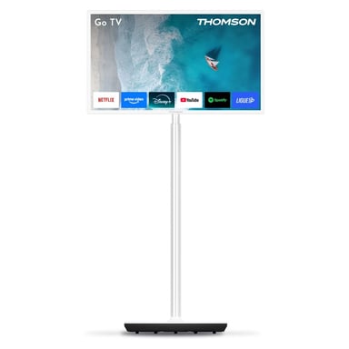 TV LED Smart Thomson Go 32HG4M45 32'' HD Wi?Fi, Google TV, batterie intégrée, Blanc