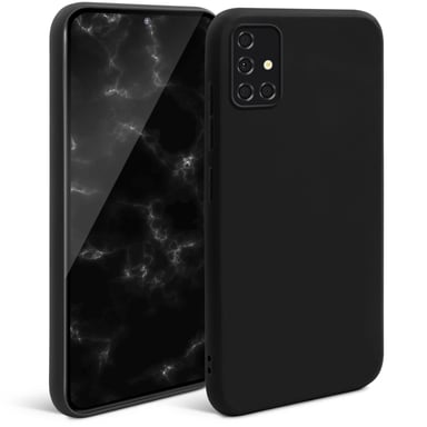 Moozy Minimalist Series Coque en silicone pour Samsung A71, noir – Finition mate fine et souple en TPU