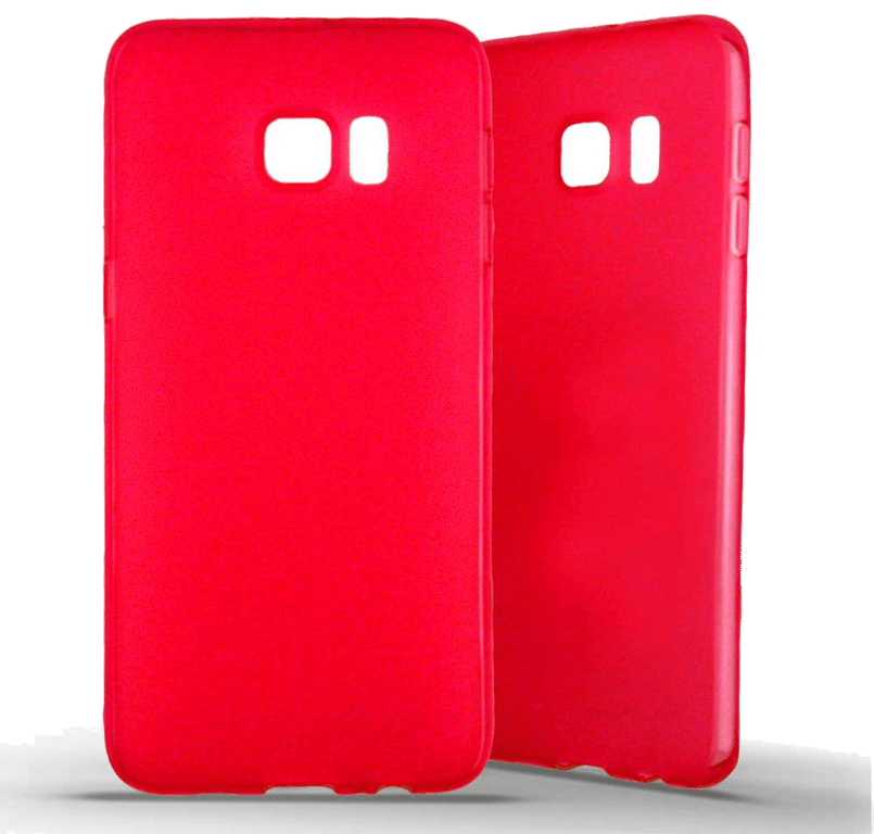 Coque silicone unie compatible Givré Rouge Samsung Galaxy S6 Edge Plus