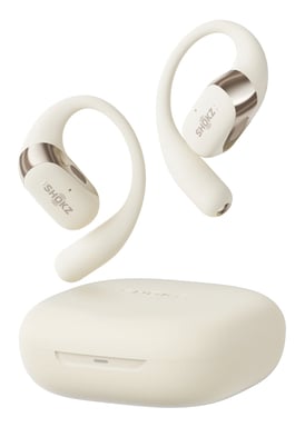 Cuffie wireless Shokz OpenFit 2 con ganci auricolari, Beige
