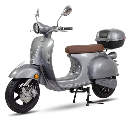 Retro90 - Scooter électrique 125cc - moteur 5000 W - batterie 72V 52Ah, gris