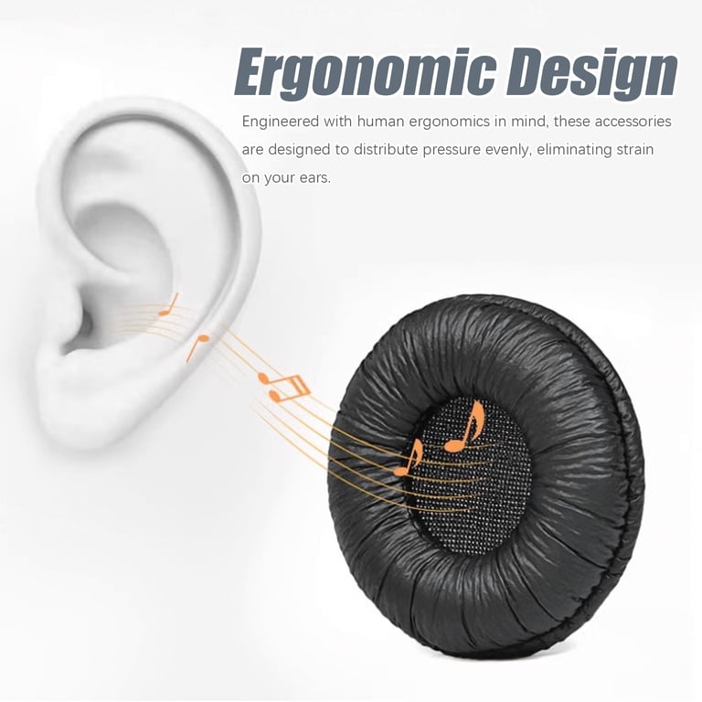 Coussinets d'oreille et cache-oreilles pour Sennheiser PX100/200/100-II Black - Neuf