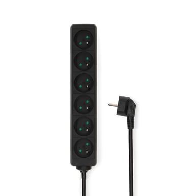 Nedis Nedis Multiprise 6 prises (Noir) - Neuf