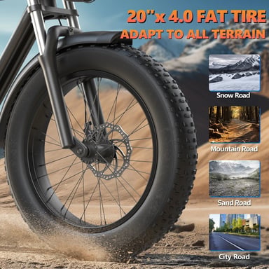 Vélo électrique tout-terrain KICKWEY K7 avec batterie longue autonomie 48 V 23 Ah et double suspension