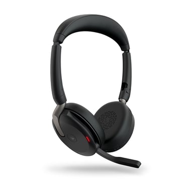 Jabra Evolve2 65 Flex MS Stereo - Headset - on-ear - Bluetooth - wireless - active noise cancelling - USB-A - black - Ce